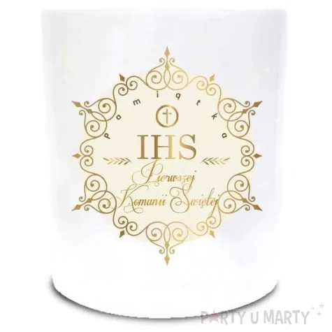 skarbonka pamiatka pierwszej komunii swietej ornament walec biala bgtech