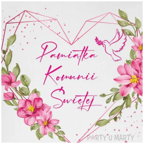 skarbonka pierwsza komunia swieta rozowe serce bialy 9 5 cm