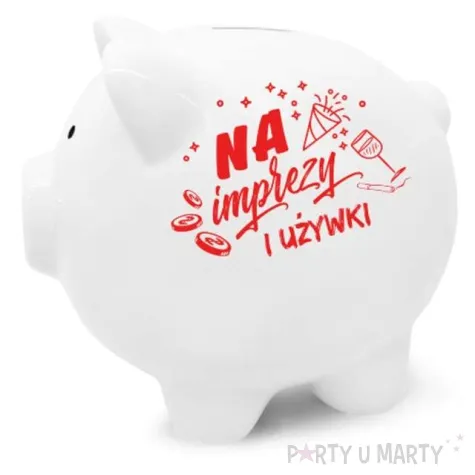 skarbonka swinka na imprezy i uzywki biala bgtech