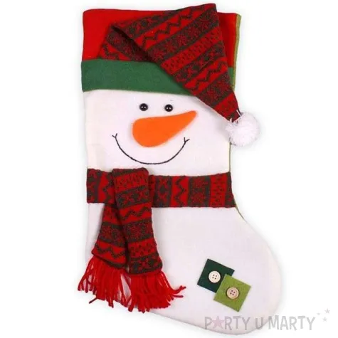 skarpeta na prezenty balwanek z pomponem godan 45x27 cm