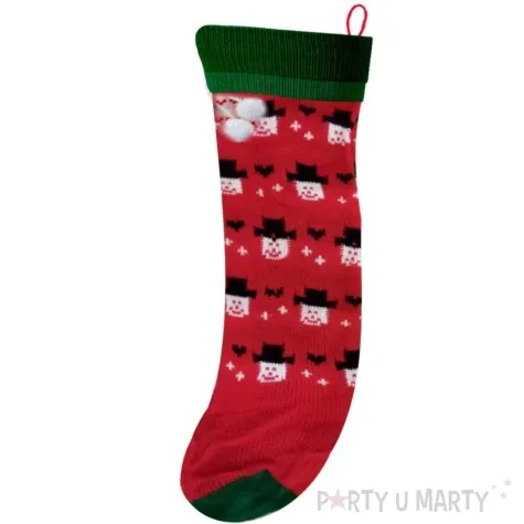 skarpeta na prezenty balwanki czerwona funny fashion 60 cm