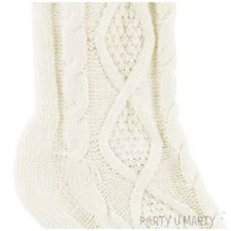 skarpeta na prezenty biale swieta partydeco 34 cm