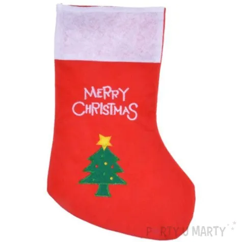 skarpeta na prezenty merry christmas choinka 40x20 cm arpex