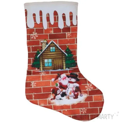 skarpeta na prezenty mikolaj i balwanek guirca 47 cm