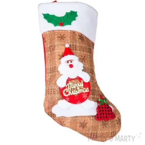 skarpeta na prezenty mikolaj merry christmas 40 x 24 cm czakos