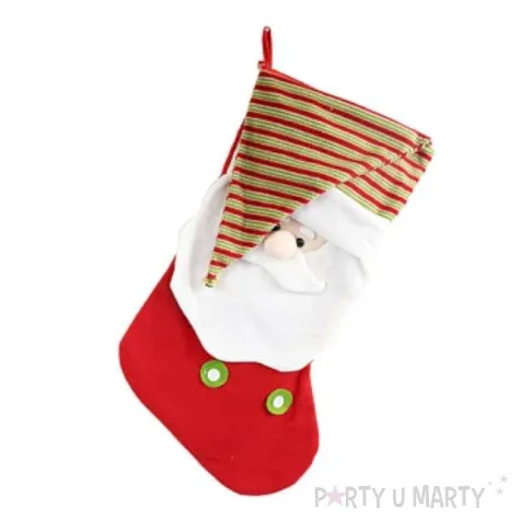 skarpeta na prezenty mikolaj w czapce xl
