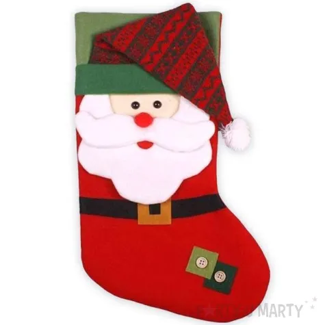 skarpeta na prezenty mikolaj z pomponem godan 45x27 cm