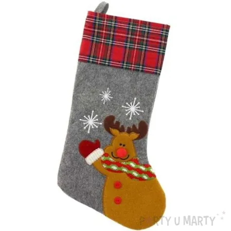 skarpeta na prezenty renifer i sniezki godan xl