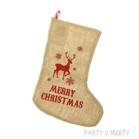 skarpeta na prezenty renifer jutowa godan 44x24 cm