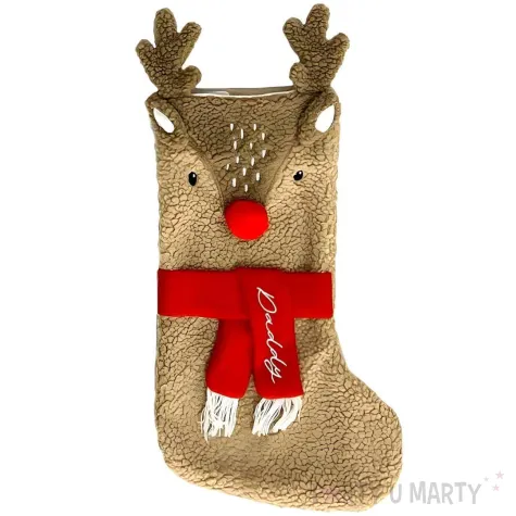 skarpeta na prezenty renifer rudolf brazowy godan 53 cm