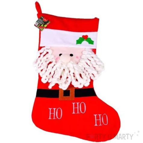 skarpeta na prezenty swiety mikolaj ho ho ho kraszek 65 cm