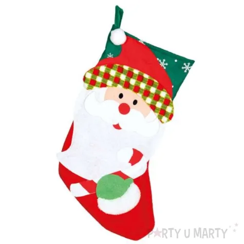 skarpeta na prezenty swiety mikolaj w kratke guirca 46 cm