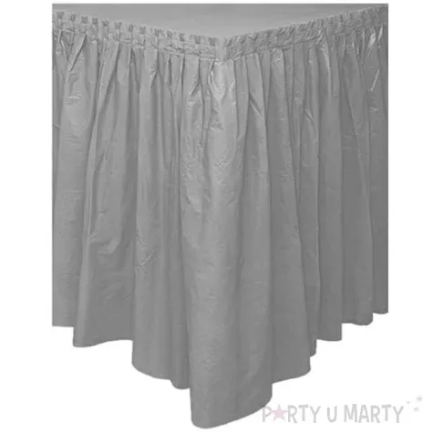 skirting foliowy amscan classic srebrny 426 x 73 cm