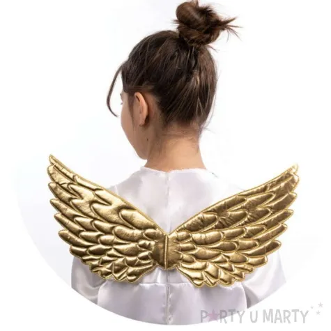 skrzydla aniol metaliczny zloty carnivaltoys 44 cm