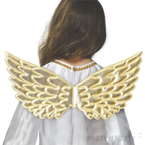 skrzydla aniol metaliczny zloty guirca 44 cm