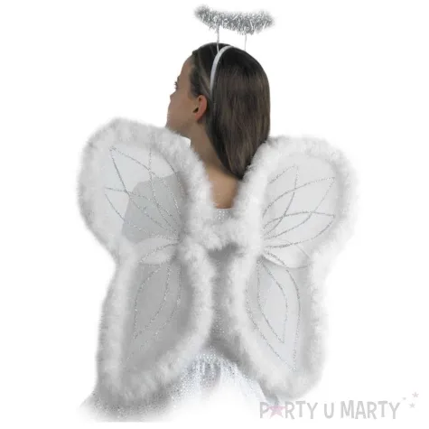 skrzydla aniol puchaty bialy carnivaltoys 48x46 cm