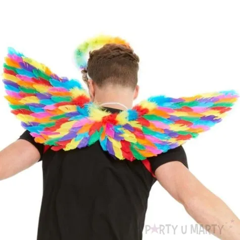 skrzydla aniola rainbow teczowe smiffys 80 cm