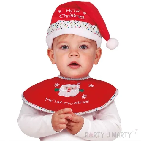 sliniak my first christmas czapka mikolaja guirca