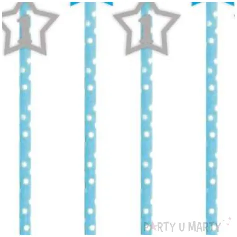 slomki 1 urodziny blekitno srebrne 19 5 cm 6 szt