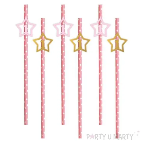 slomki 1 urodziny rozowo zlote 19 5 cm 6 szt