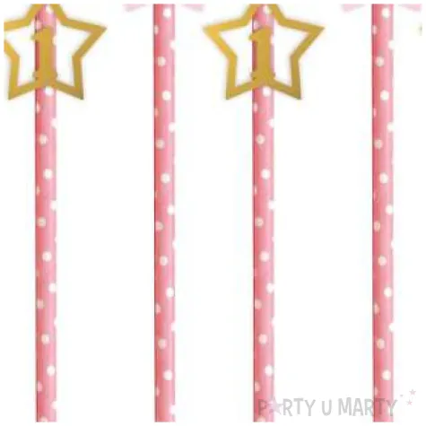 slomki 1 urodziny rozowo zlote 19 5 cm 6 szt