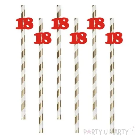 slomki 18 19 5 cm czerwone w paski 6 szt