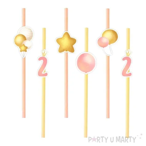 slomki 2 urodziny baloniki rozowy 19 5 cm 6 szt