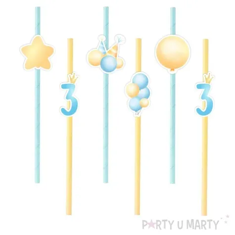slomki 3 urodziny baloniki blekitny 19 5 cm 6 szt