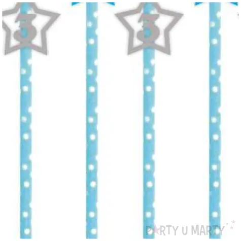 slomki 3 urodziny blekitno srebrne 19 5 cm 6 szt