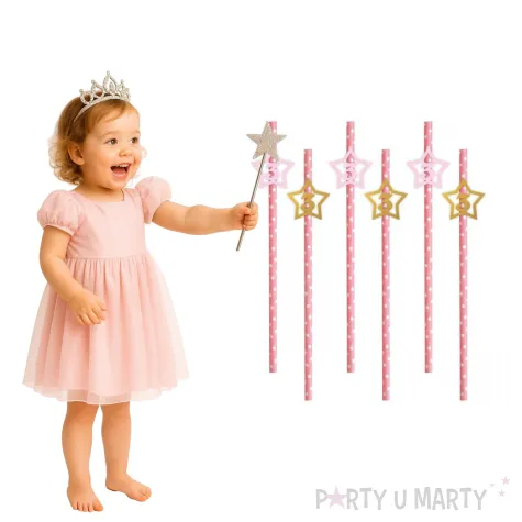 slomki 3 urodziny rozowo zlote 19 5 cm 6 szt