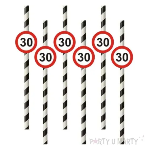 slomki 30 traffic birthday w paski 19 5 cm 6 szt