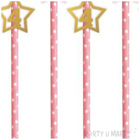 slomki 4 urodziny rozowo zlote 19 5 cm 6 szt