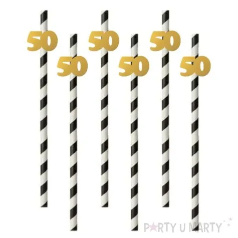 slomki 50 19 5 cm zlote w paski 6 szt