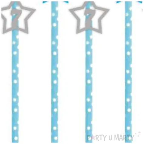 slomki 7 urodziny blekitno srebrne 19 5 cm 6 szt