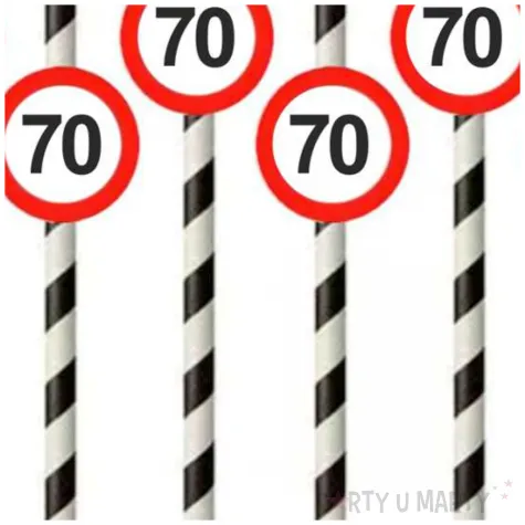slomki 70 traffic birthday w paski 19 5 cm 6 szt