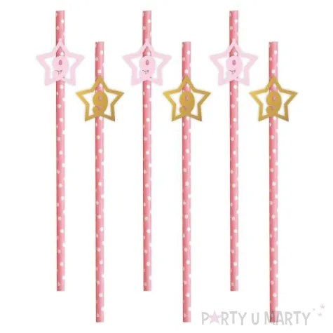 slomki 9 urodziny rozowo zlote 19 5 cm 6 szt