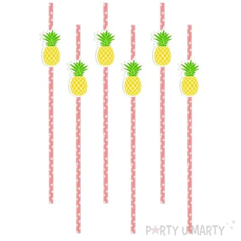 slomki ananas rozowe kropki 19 7 cm 6 szt
