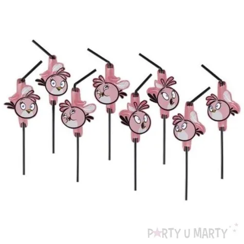 slomki angry birds rozowe amscan 24 cm 8 szt