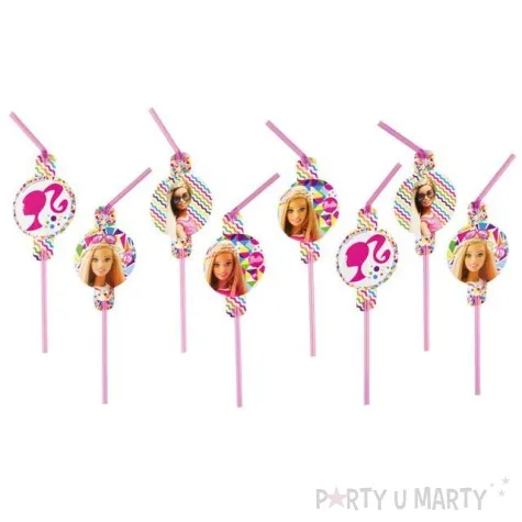 slomki barbie sparkle amscan 24 cm 8 szt