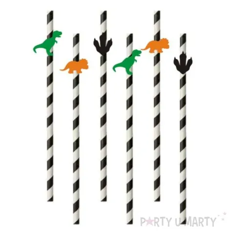 slomki dino party zielone czarne pomaranczowe 19 5 cm 6 szt