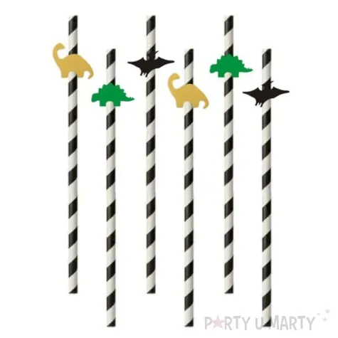 slomki dino party zielone czarne zlote 19 5 cm 6 szt