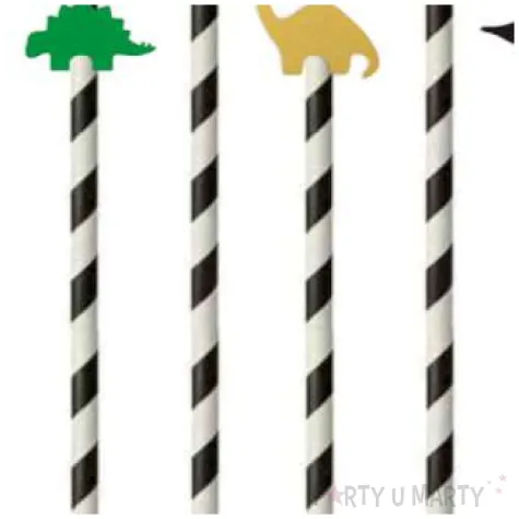 slomki dino party zielone czarne zlote 19 5 cm 6 szt