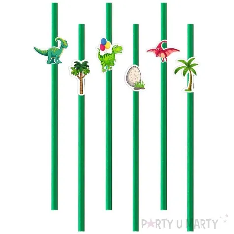 slomki dino party zielony 19 5 cm 6 szt