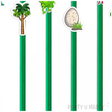 slomki dino party zielony 19 5 cm 6 szt