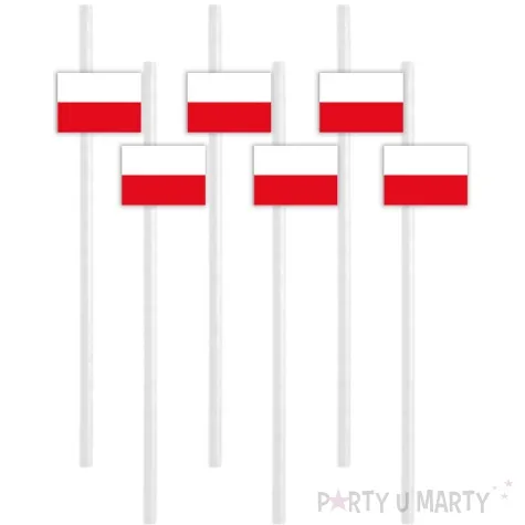 slomki flagi panstw polska 19 5 cm 6 szt