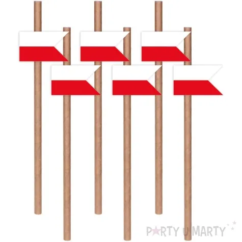 slomki flagi panstw polska choragiewka 19 5 cm 6 szt