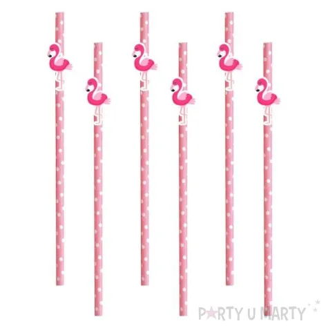 slomki flaming rozowe kropki 19 5 cm 6 szt