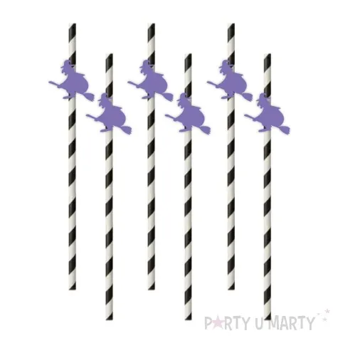 slomki halloween czarownice fioletowe bialo czarne 19 5 cm 6 szt