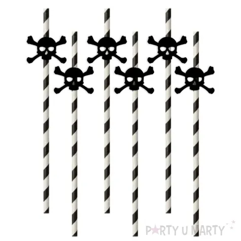 slomki halloween czaszki bialo czarne 19 5 cm 6 szt