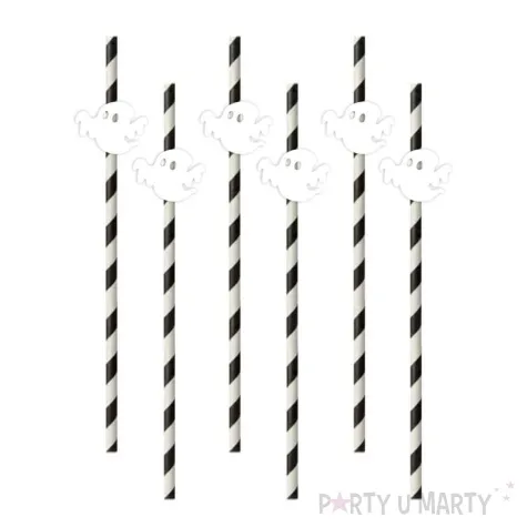 slomki halloween duszki biale bialo czarne 19 5 cm 6 szt